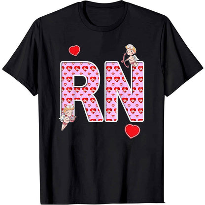 Heartbeat Cupid RN Nurse T-Shirt