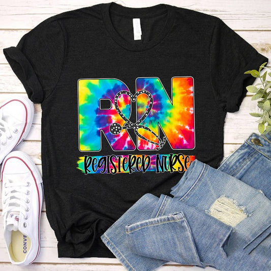 RN Nurse Tie Dye Nurse T-Shirt