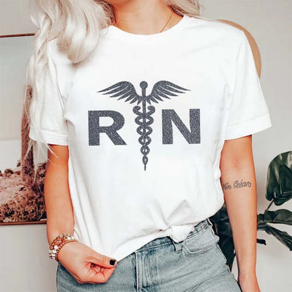 Glitter RN Nurse T-Shirt