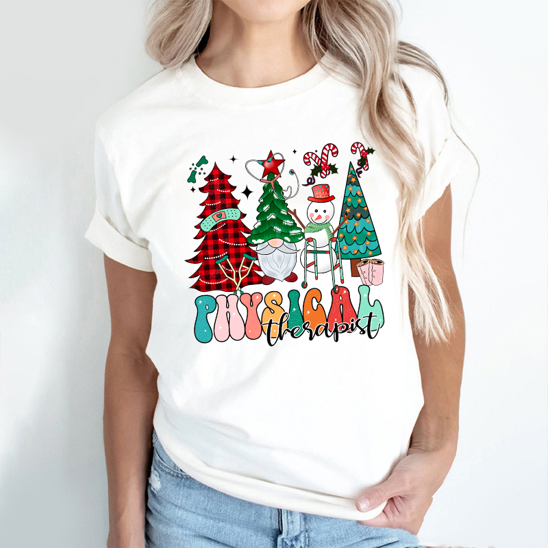 Physical Therapist Christmas Vibes Nurse T-Shirt