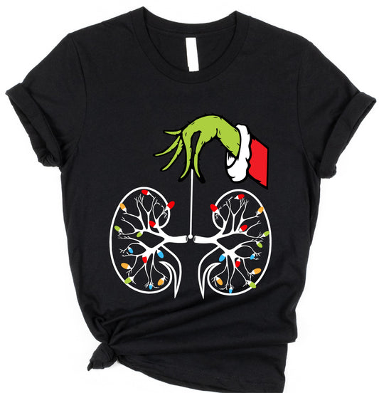 Kidney With Lights Christmas Nurse T-Shirt