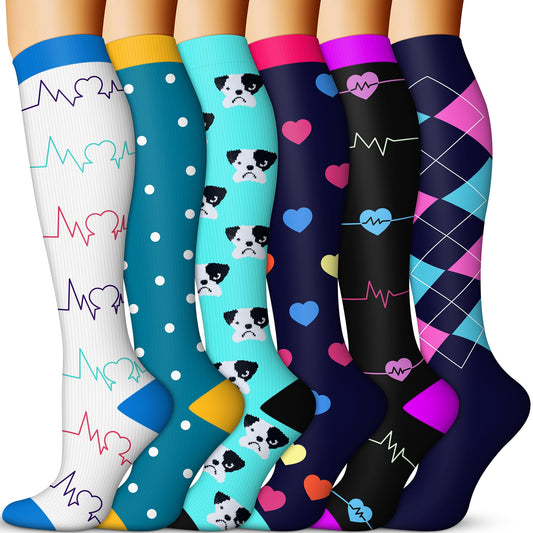 6 Pairs Of Compression Socks for Nurses