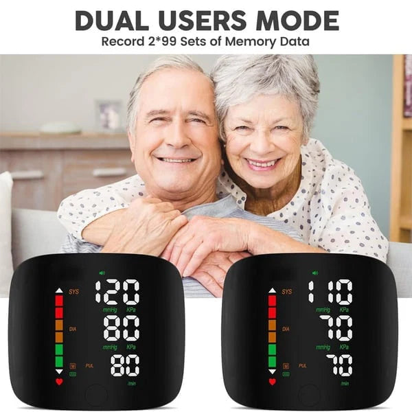 Effortless Wrist Blood Pressure Monitor – LED Display & Adjustable Fit