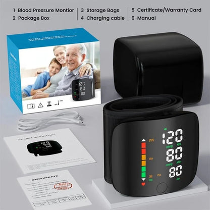 Effortless Wrist Blood Pressure Monitor – LED Display & Adjustable Fit