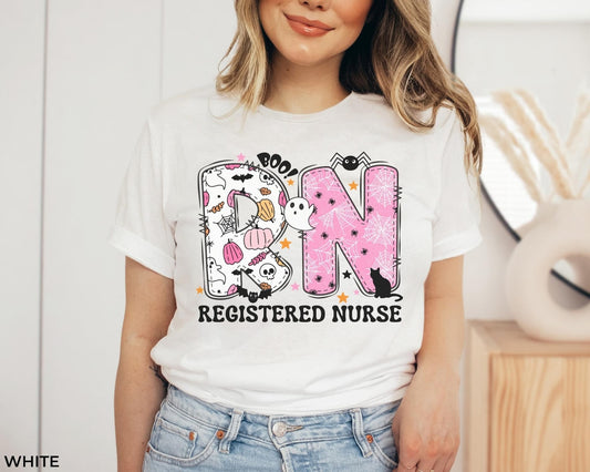 Spooky RN Halloween Nurse T-Shirt