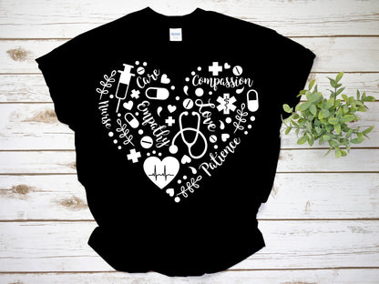 Care Empathy Love Compassion Patience Nurse T-Shirt