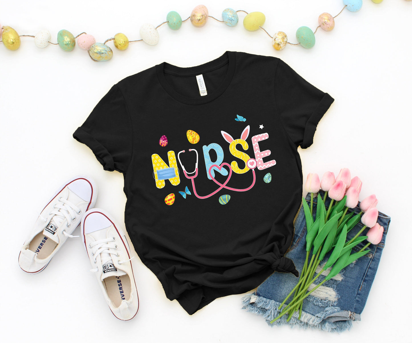 Easter Gnomes Cute Bunny Nurse T-Shirt