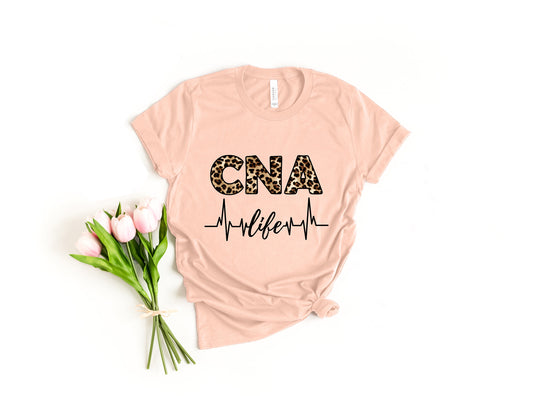 Leopard CNA Life Nurse T-Shirt