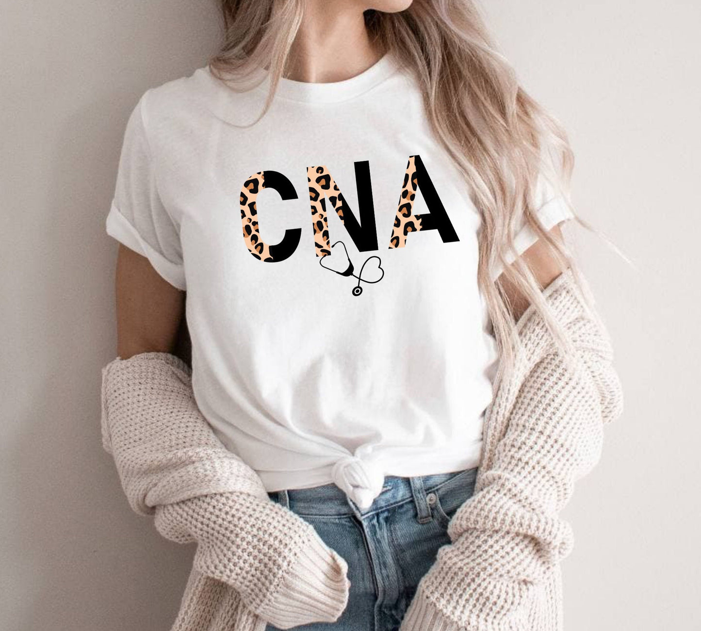 Leopard Print Cna Nurse T-Shirt