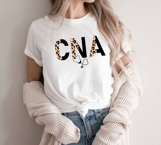 Leopard Print Cna Nurse T-Shirt