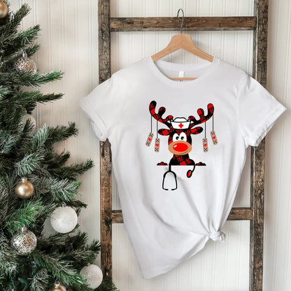 Stethoscope Christmas Nurse T-Shirt