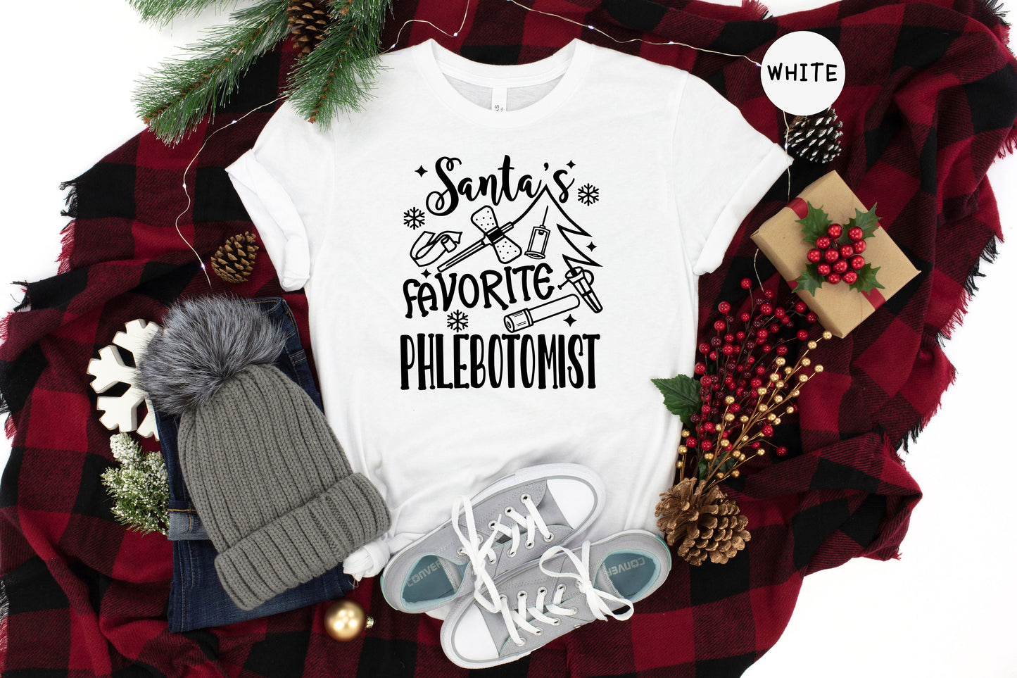 Santa's Favorite Phlebotomist Nurse T-Shirt