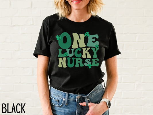 One Lucky Nurse Shamrock St Patrick's Day Nurse T-Shirt