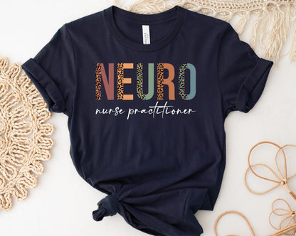 Neuro Nurse Practitioner Leopard Nurse T-Shirt