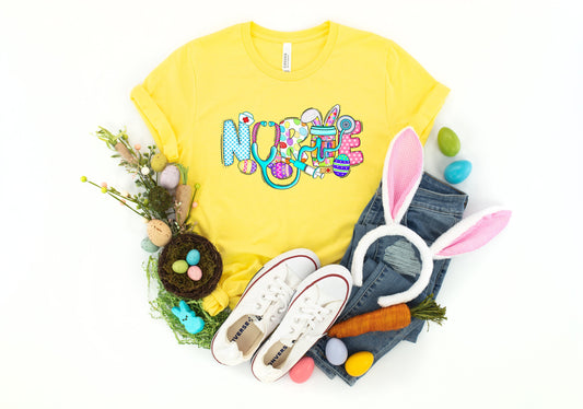 Easter Gnomes Cute Bunny Nurse T-Shirt