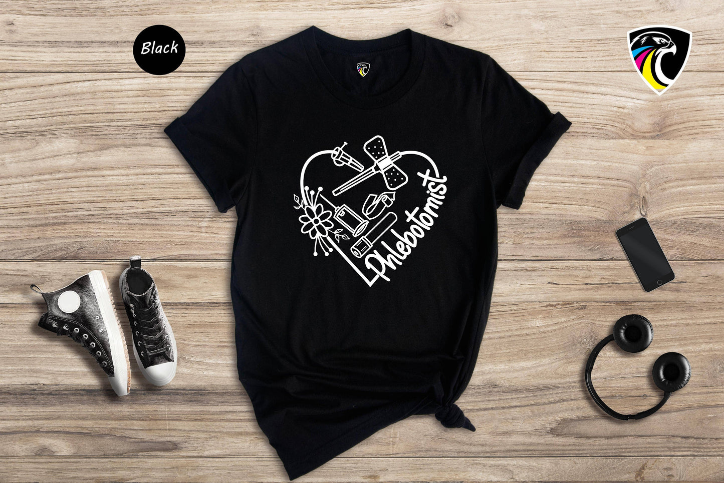 Heart Phlebotomist Nurse T-Shirt