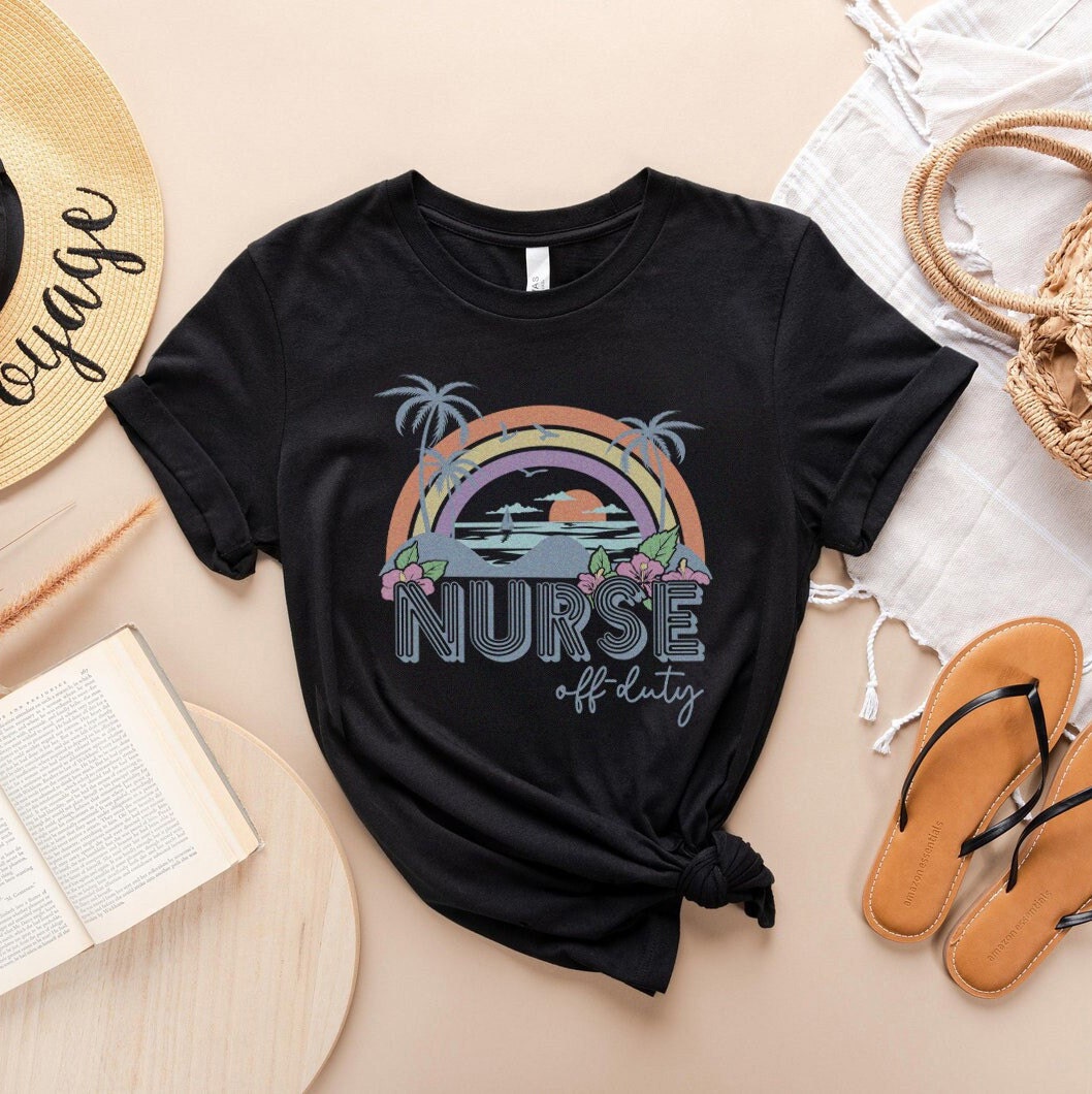 Nurse Off Duty Retro Summer Nurse T-Shirt