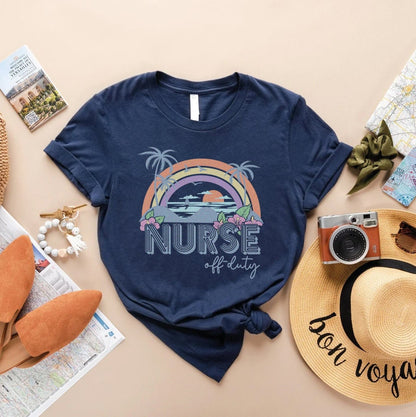 Nurse Off Duty Retro Summer Nurse T-Shirt