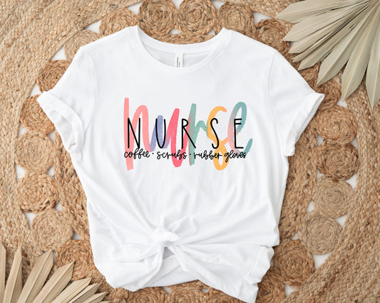 Coffee Scrubs and Rubber Gloves Nurse T-Shirt