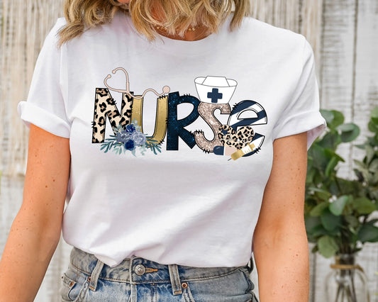 Wild Flowers Nurse T-Shirt