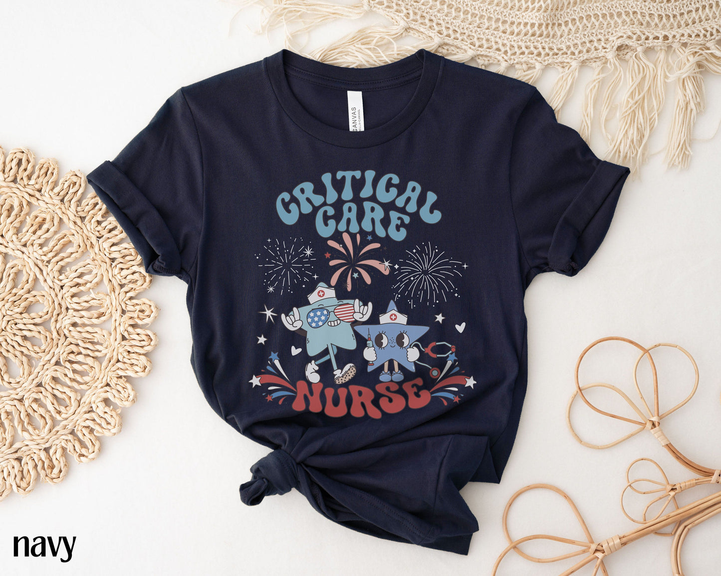 Critical Care 4th of July Nurse T-Shirt