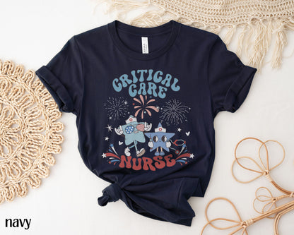 Critical Care 4th of July Nurse T-Shirt