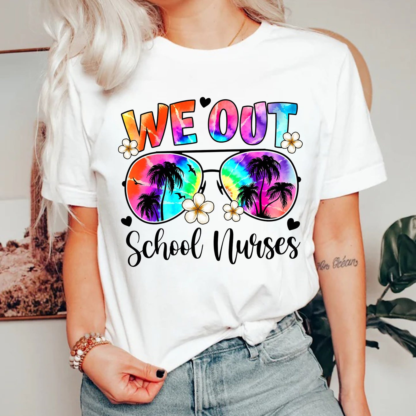 We Out School Nurses Summer Nurse T-Shirt