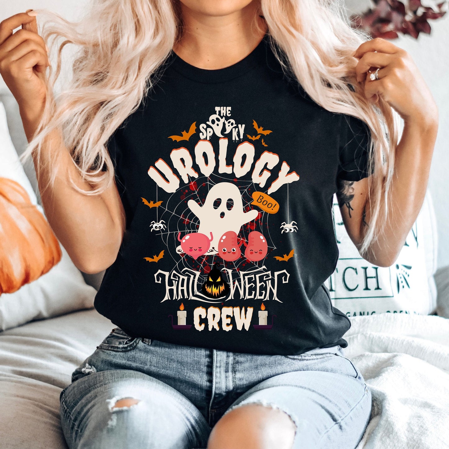 Spooky Urology Halloween Crew Nurse T-Shirt