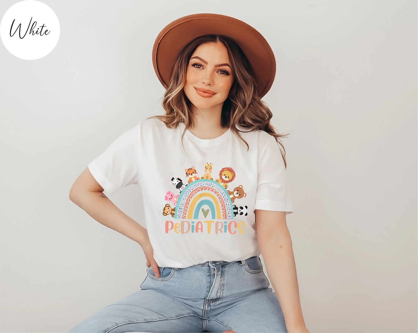 Rainbow Animal Pediatrics Nurse T-Shirt