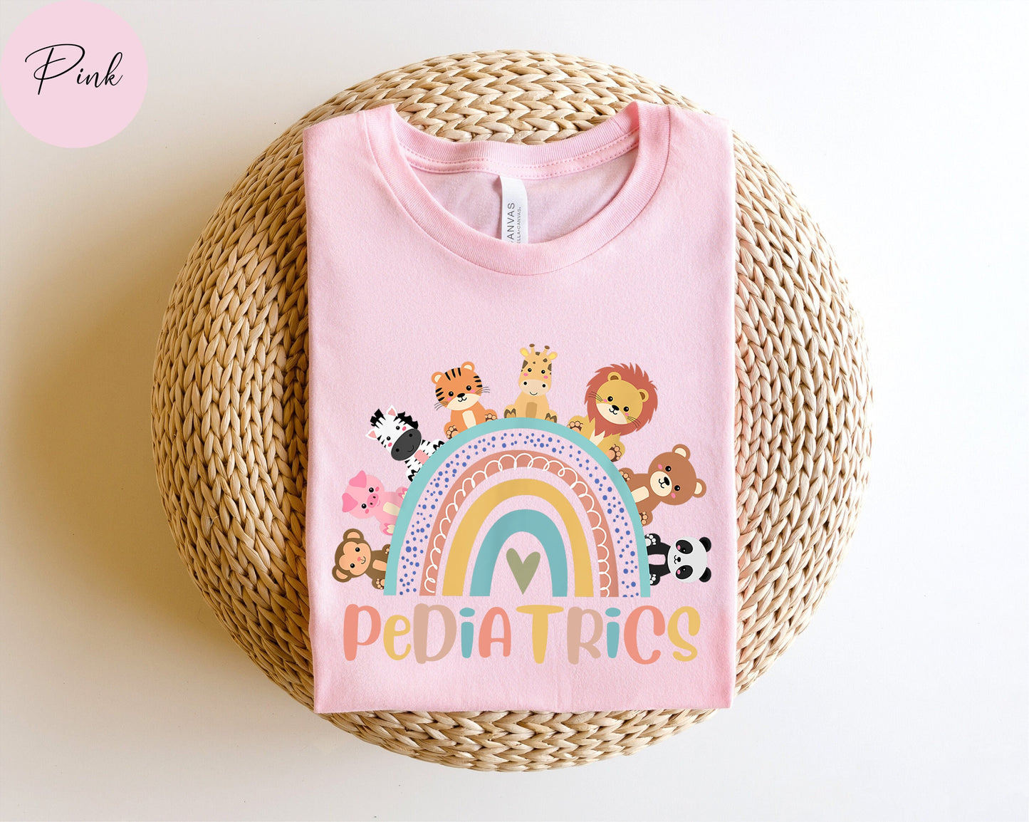 Rainbow Animal Pediatrics Nurse T-Shirt