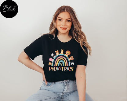 Rainbow Animal Pediatrics Nurse T-Shirt