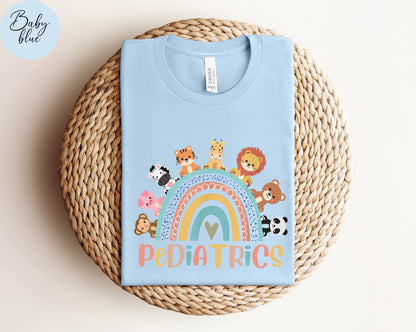 Rainbow Animal Pediatrics Nurse T-Shirt