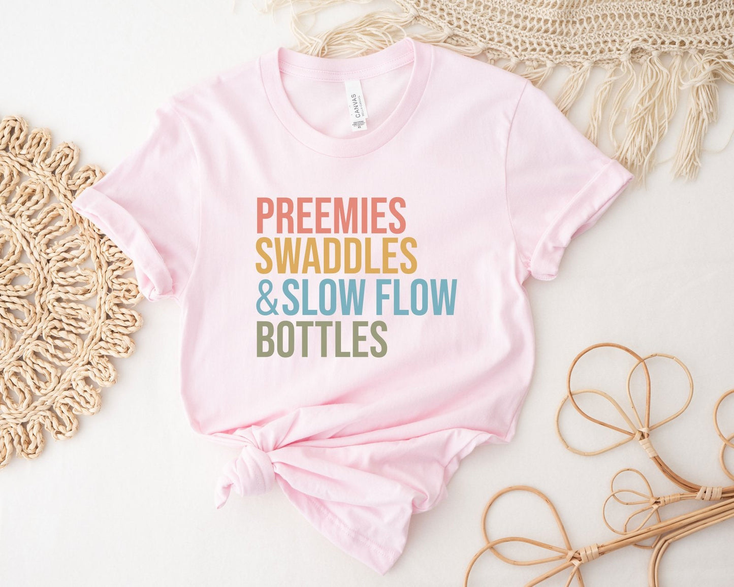 Preemies Swaddles Slow Flow Bottles NICU Nurse T-Shirt