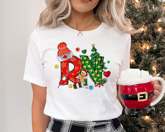 Christmas Gingerbread Man Registered Nurse T-Shirt