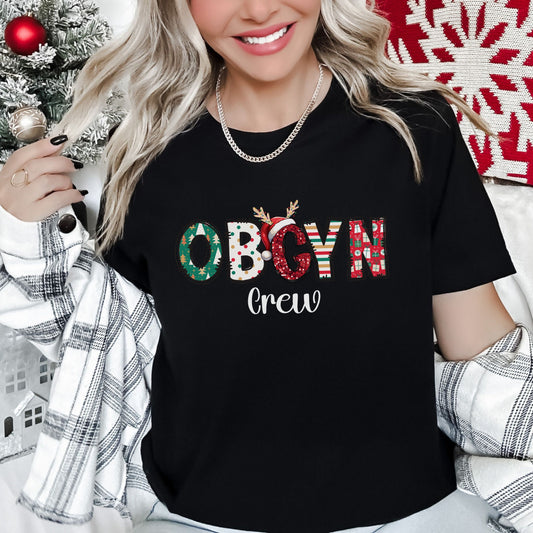 Christmas OBGYN Crew Nurse T-Shirt