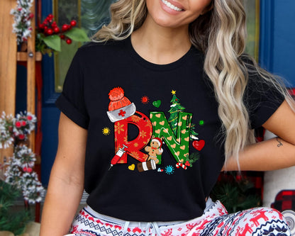 Christmas Gingerbread Man Registered Nurse T-Shirt