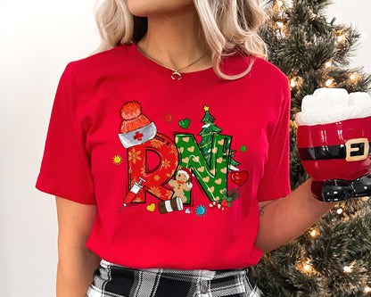 Christmas Gingerbread Man Registered Nurse T-Shirt