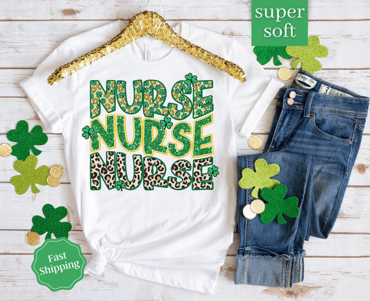 Shamrock Saint Patrick's Day Nurse T-Shirt