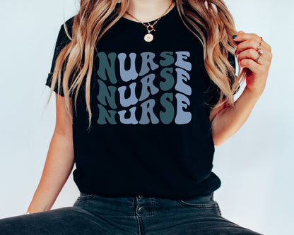 Groovy Blue Nurse T-Shirt