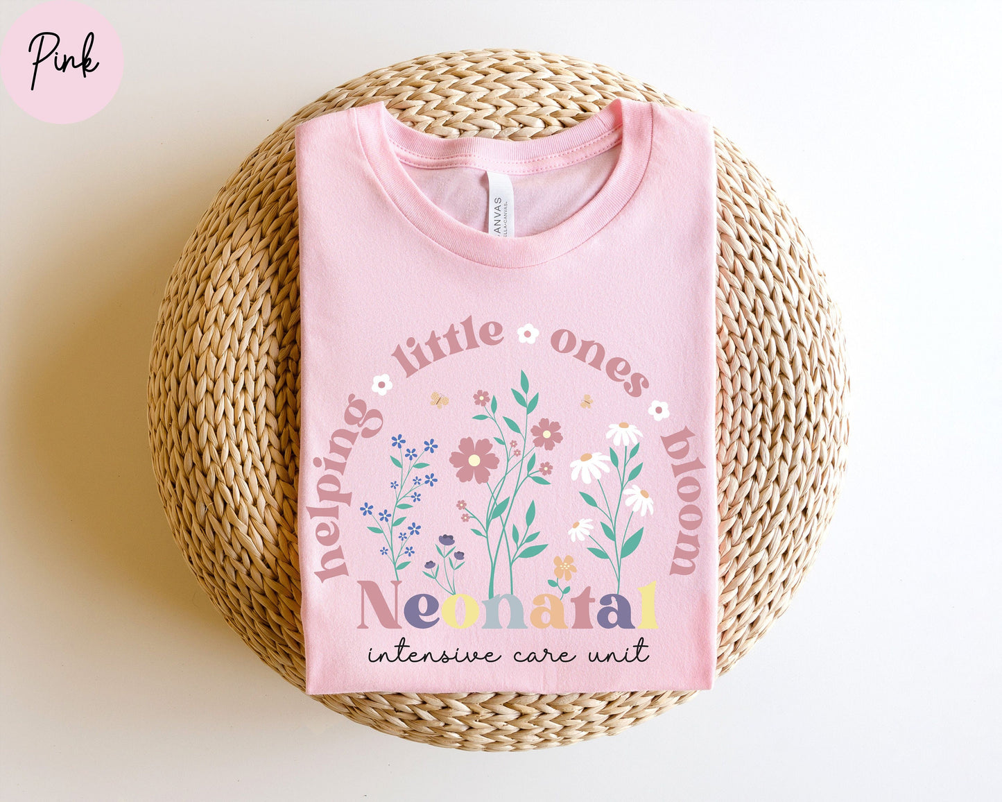 Floral Helping Little Ones Bloom NICU Nurse T-Shirt