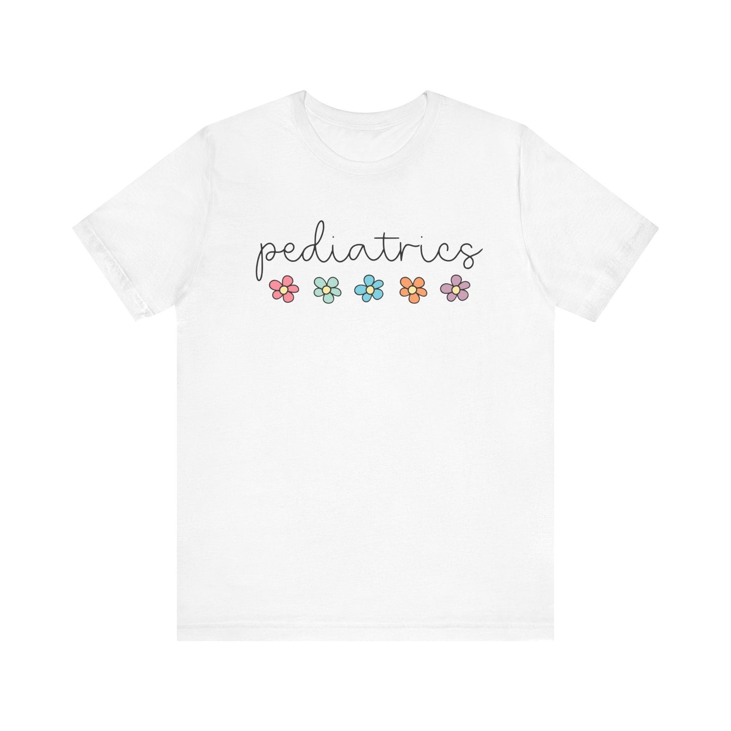 Cute Floral Pediatrics Nurse T-Shirt