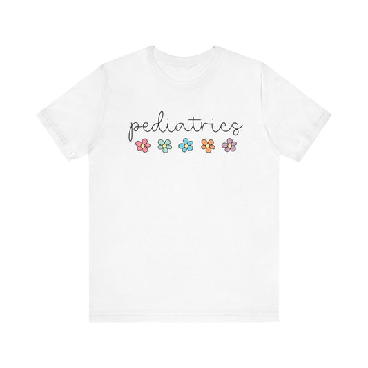 Cute Floral Pediatrics Nurse T-Shirt