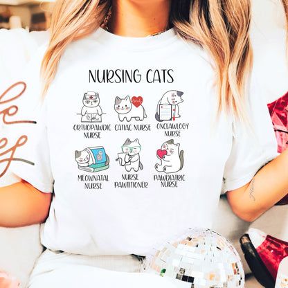 Nurse Types Cat Puns Nurse T-Shirt