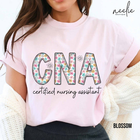 CNA Retro Flowers Nurse T-Shirt