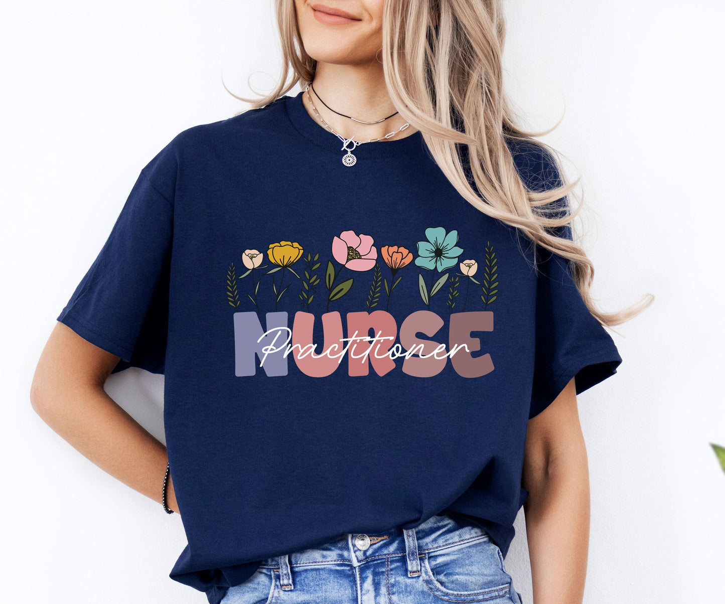 Nurse Practitioner Floral Nurse T-Shirt