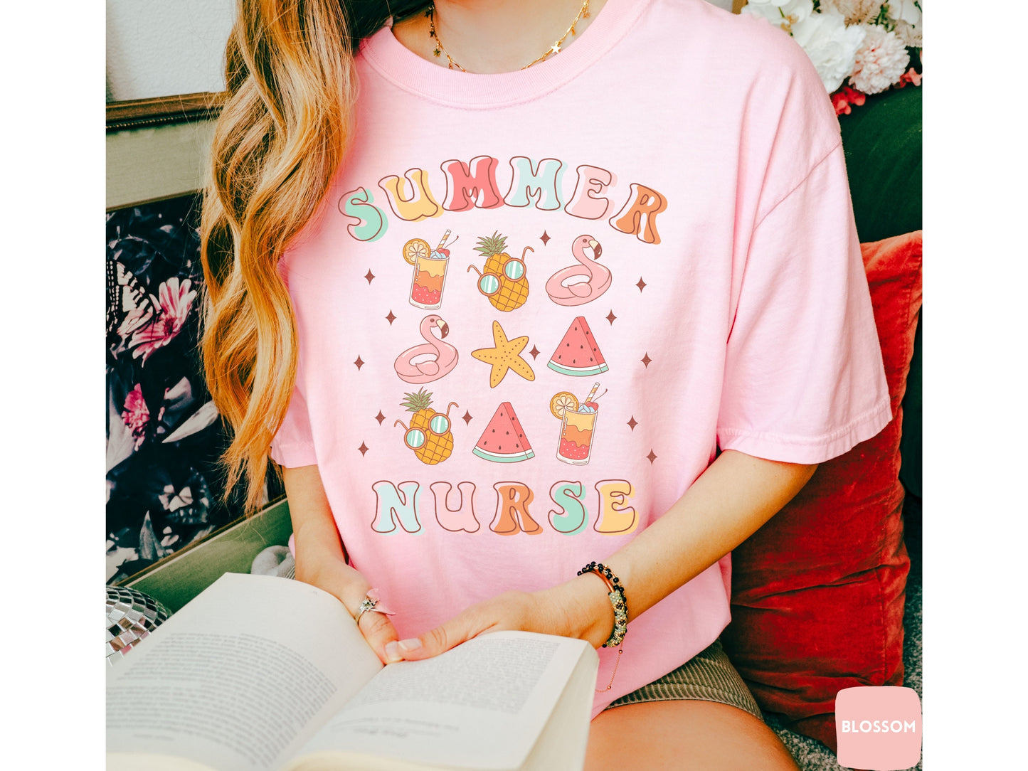 Flamingo Cute Summer Nurse T-Shirt