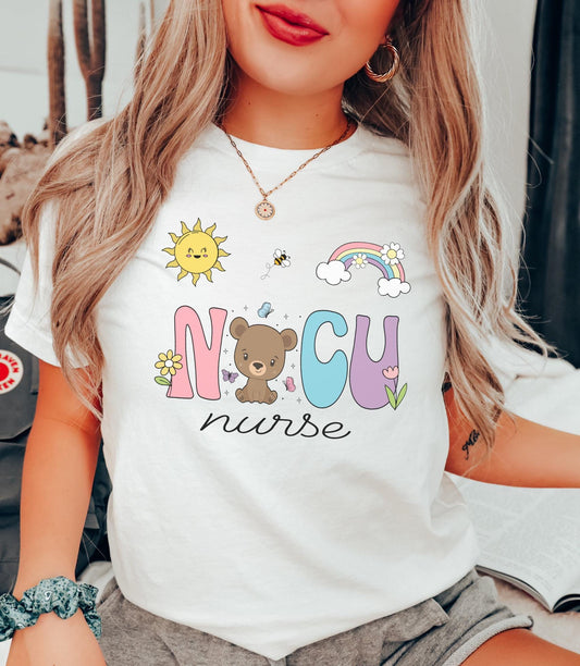 Summer Bear NICU Nurse T-Shirt