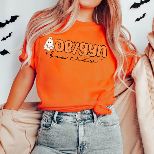 BOO BOO Crew OBGYN Halloween  Nurse T-Shirt