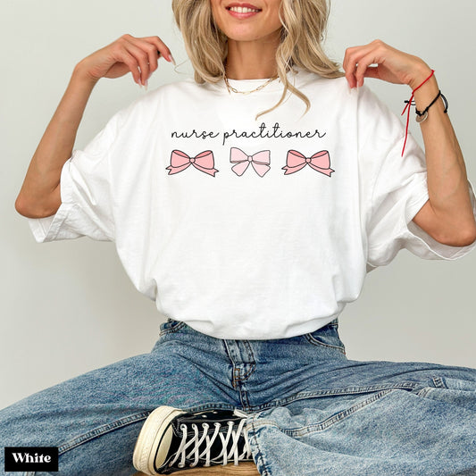 Nurse Practitioner Pink Bows Nurse T-Shirt