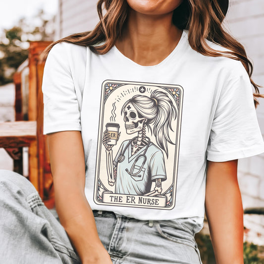 ER Nurse Halloween Tarot Card Nurse T-Shirt